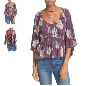 Free People Glenside Floral Print Top